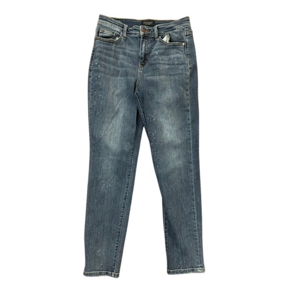 Judy Blue Beach Splash Boyfriend Jeans High Rise Distressed 7/28 JB82346DK